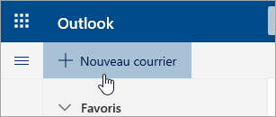 Capture d’écran du bouton Nouveau message