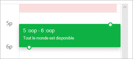 Capture d’écran de la grille de planification