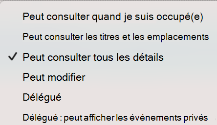 Niveau d’accès des autorisations
