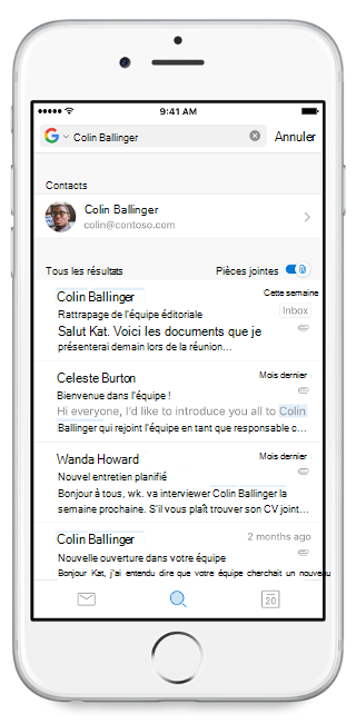 Affiche un écran mobile avec la case Recherche en haut, et la section Fichiers en bas.