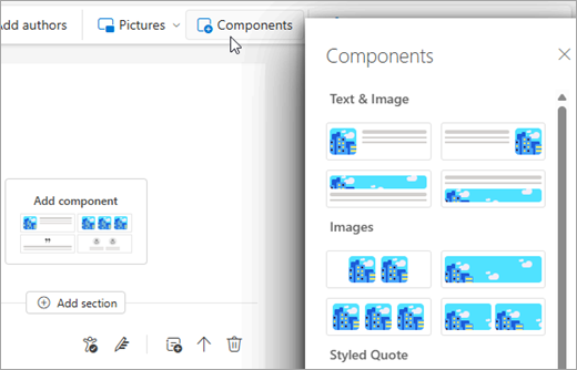 Volet Composant dans les bulletins d’informations