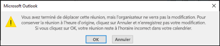 Vous ne pouvez pas modifier une réunion à laquelle vous avez été invité.
