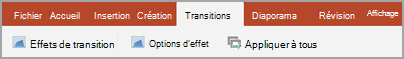 Onglet Transitions