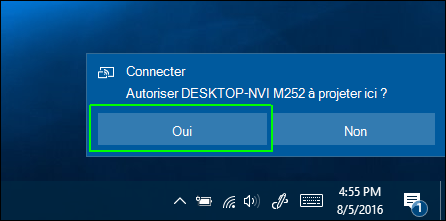 Confirmation de l’appareil