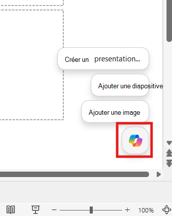 Capture d’écran du bouton Copilot.