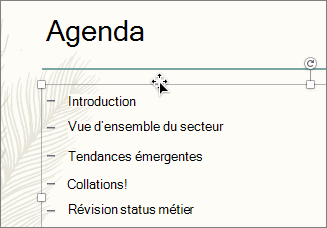 Sélectionnez la zone de texte contenant les puces que vous voulez animer