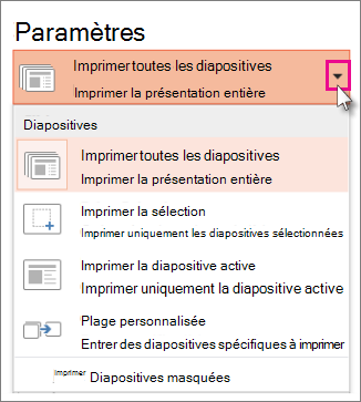 Paramètres d’impression