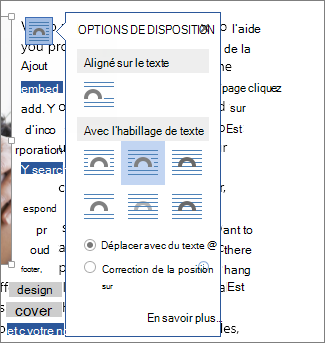 Boîte de dialogue Options de disposition