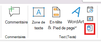 Capture d’écran de l’objet dans PowerPoint.