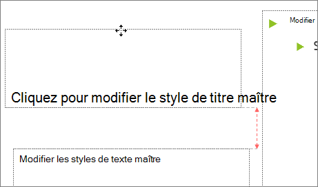 Déplacer un espace réservé sur une diapositive