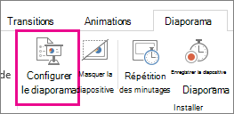 Bouton Paramètres du diaporama