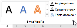 Sélection du lanceur de boîte de dialogue Styles WordArt