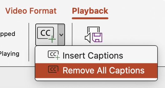 Supprimez toutes les légendes d’une vidéo dans PowerPoint.