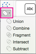 Menu Combiner les formes
