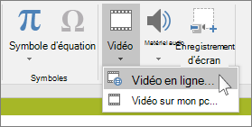Bouton du ruban pour insérer une vidéo en ligne dans PowerPoint