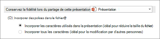 Incorporer des polices dans le fichier