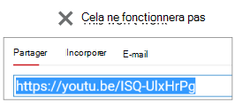 Si votre code incorporé commence par http, votre vidéo ne sera pas incorporée correctement.