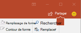 Bouton Partager du ruban de PowerPoint 2016
