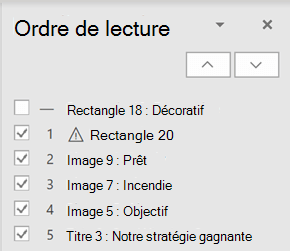 Volet Ordre de lecture.