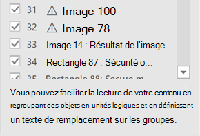 Un conseil s’affiche en bas du volet Ordre de lecture.