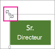 Faire glisser la poignée de redimensionnement de coin pour redimensionner le graphique