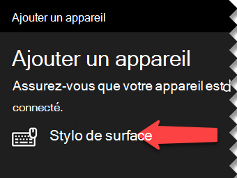 Sélectionnez le stylet numérique pour indiquer à Windows que vous souhaitez le connecter à votre ordinateur via la fonctionnalité Bluetooth
