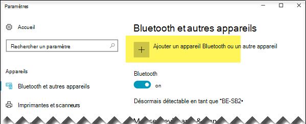 Ajouter un appareil Bluetooth