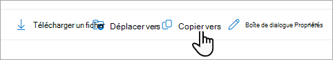 Commande Copier vers dans la barre des tâches.