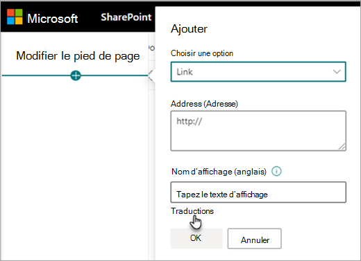 Traduction du pied de page