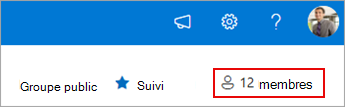 Appartenance au groupe affichant les membres actuels.