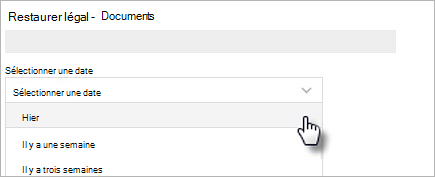 Figure montrant les options sélectionner une date