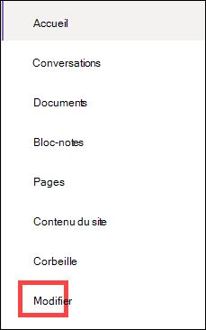 Menu de navigation verticale.