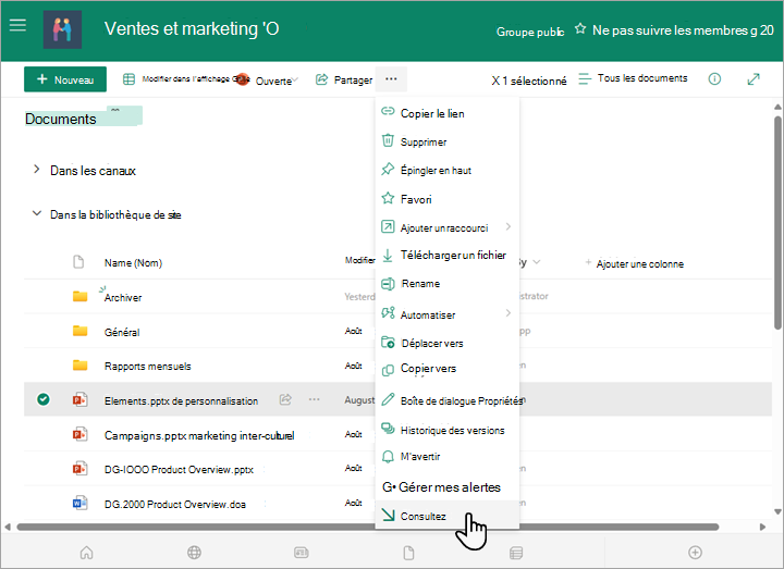Sélectionnez l’option case activée dans le menu Plus au-dessus de la liste des documents.