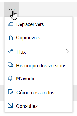 Options de menu Déplacer vers et Copier vers dans le volet de navigation supérieur pour SharePoint Online lorsque des fichiers ou des dossiers sont sélectionnés
