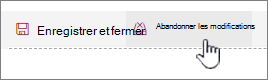 cliquez sur Ignorer les modifications pour ignorer les modifications que vous avez apportées au composant WebPart