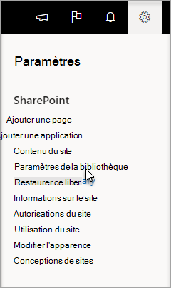 Accédez à Paramètres, Paramètres de la bibliothèque