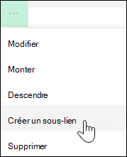 Faire d’un lien un sous-lien dans le menu de gauche