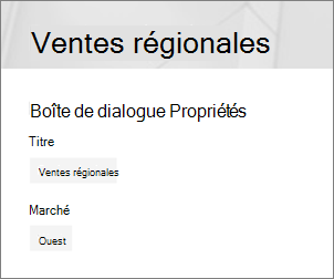 Propriétés de la page