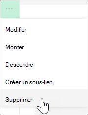 Supprimer un lien du menu de gauche