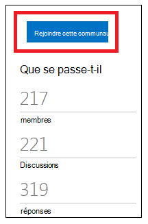 capture d’écran du bouton qui invite à rejoindre cette communauté.