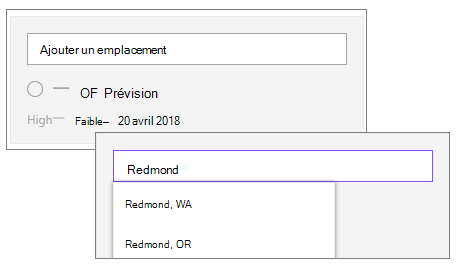 Ajouter un emplacement dans le composant WebPart Météo