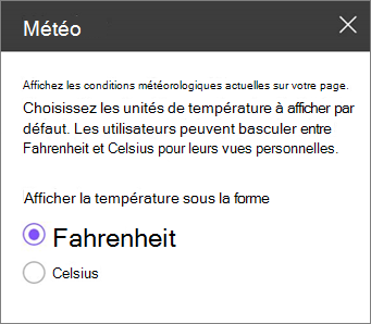 Volet Météo