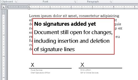 Document sans signature et donc ouvert aux modifications