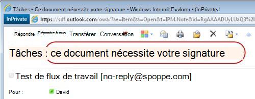 Texte dans la notification de tâche