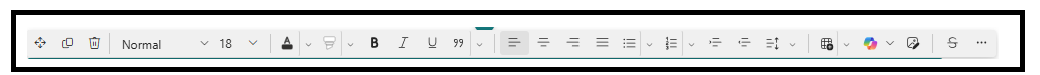 Barre d’outils du composant WebPart Texte v2