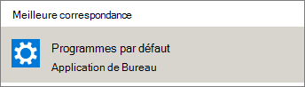 Programmes par défaut dans Windows