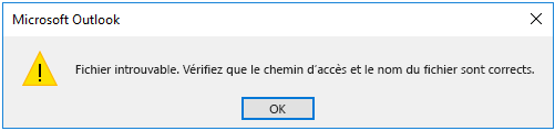 Erreur de pièce jointe