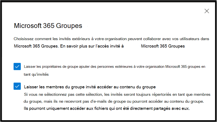 choisir comment un invité extérieur à votre organisation peut collaborer avec vos utilisateurs dans des groupes Microsoft 365