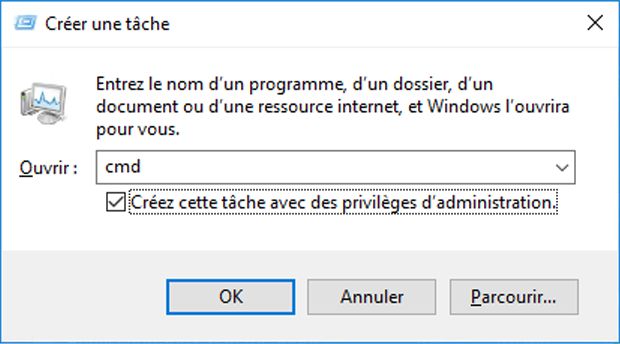 Créer une tâche dans le Gestionnaire des tâches