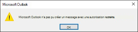 Erreur de messagerie chiffrée dans Outlook